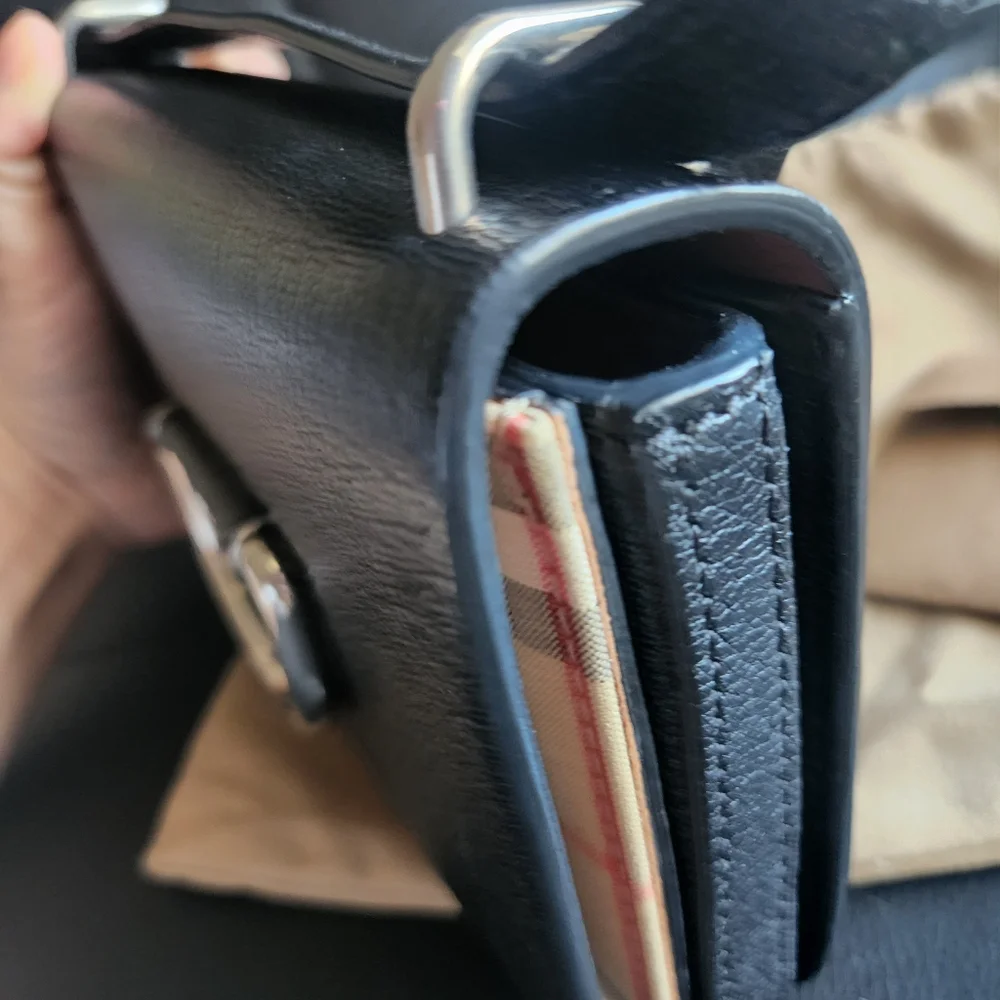 BURBERRY Goatskin Vintage Check Mini D-Ring Bag Black - Picture 6 of 16